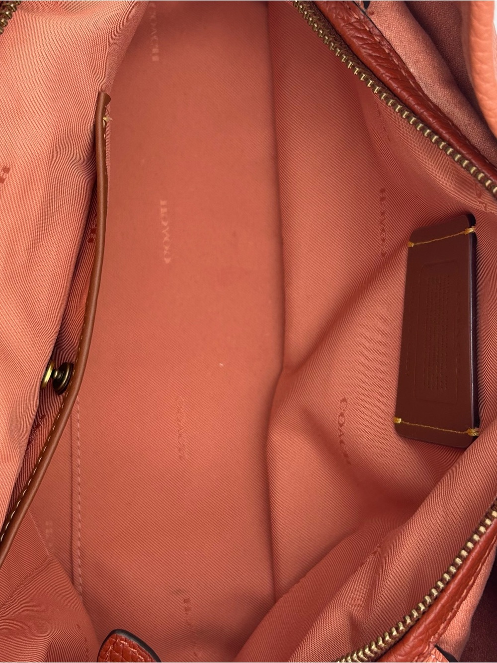 Coach Pebbled Leather Peach Lori Tote - Picture 10 of 16